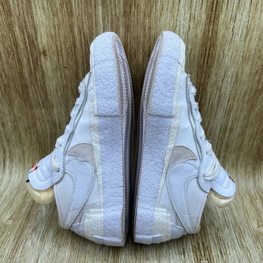 Nike Blazer Low x Sacai Men's Size 6.5 Women's 8 White Sail Shoes DM6443-100